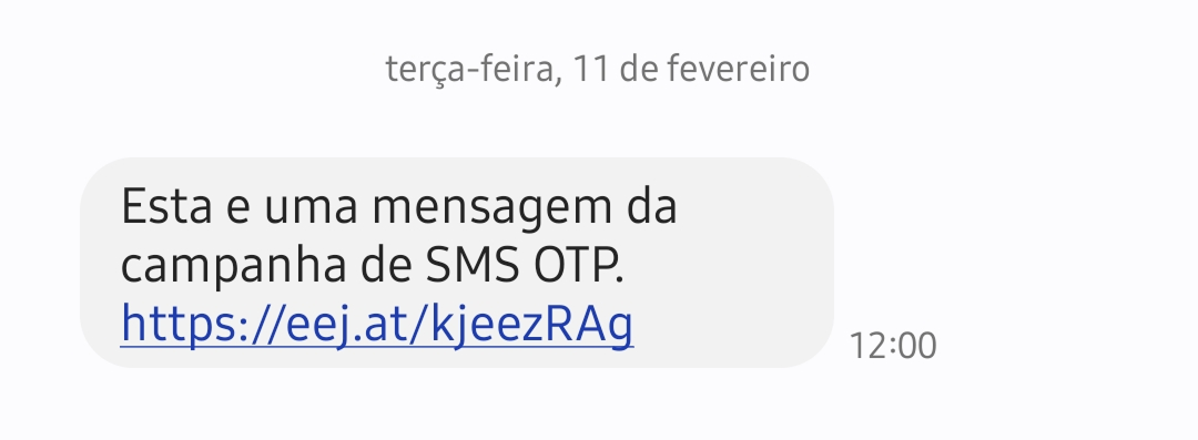 Captura de tela de mensagem SMS