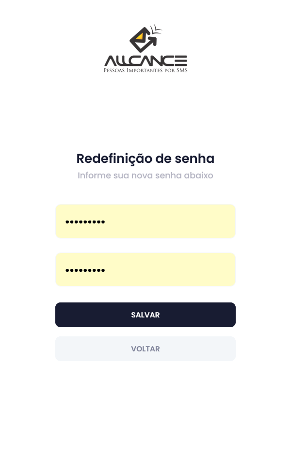 Criando uma nova senha